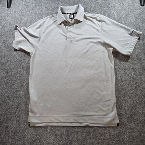 FootJoy Gray Golf Polo Shirt Mens Medium Cavalier Golf Embroidered